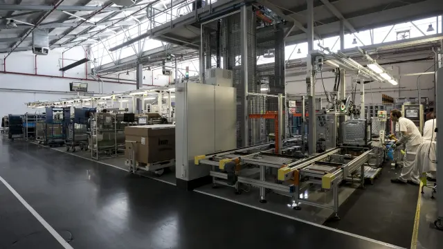 Imagen de 2018 de la fábrica de placas de inducción de BSH en Montañana (Zaragoza).