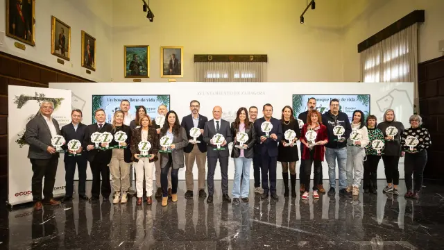 Presentación del proyecto 'Un Bosque Lleno de Vida', impulsado desde el Ayuntamiento de Zaragoza con las asociaciones de comerciantes, Aspanoa y El Bosque de los Zaragozanos