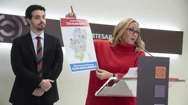 La portavoz socialista Mayte Pérez, en el balance de 2023 del Gobierno de Azcón
