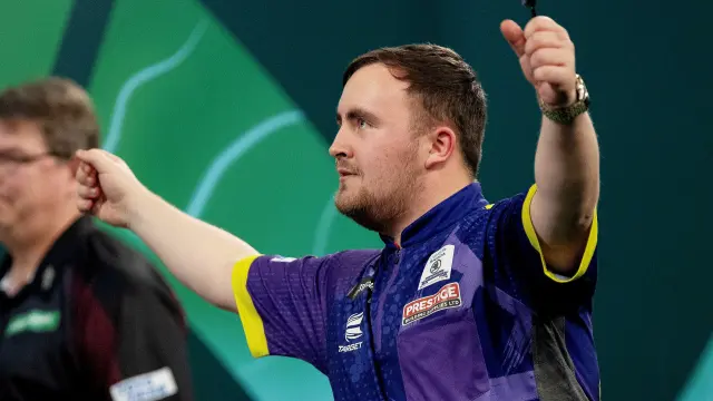 Luke Littler (ENG) reacts after winning his semi-final match against Rob Cross (ENG) during the 2024 PDC World Darts Championship on 2 January 2024 at Alexandra Palace, London, England - Photo Ian Stephen / ProSportsImages / DPPI..AFP7 ..02/01/2024 ONLY FOR USE IN SPAIN [[[EP]]]