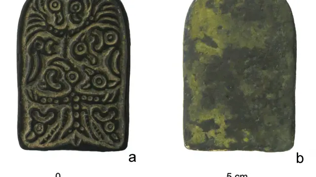 Placa de bronce visigoda localizada en Tarazona