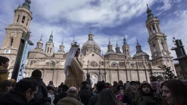 Celebración de San Valero en Zaragoza, en una imagen del pasado año
