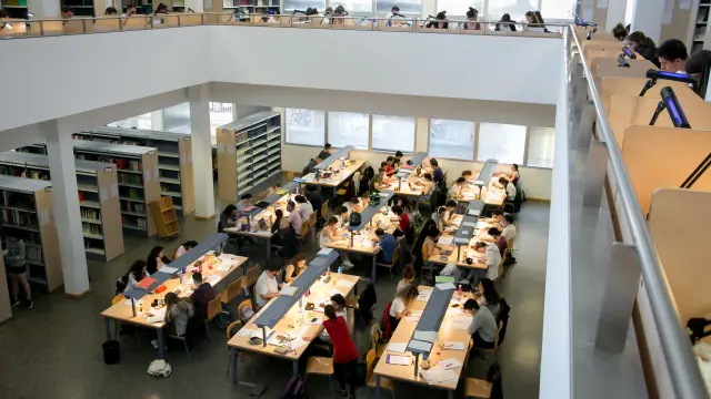 Una sala de estudio en la Universidad de Zaragoza.