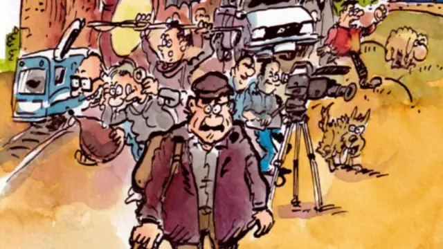 Una de las imágenes del cómic '¿A dónde vas Labordeta?' de GP Ediciones.
