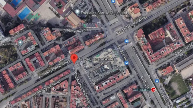 La avenida del General Avilés, donde ocurrió el atropello en Valencia de madrugada.