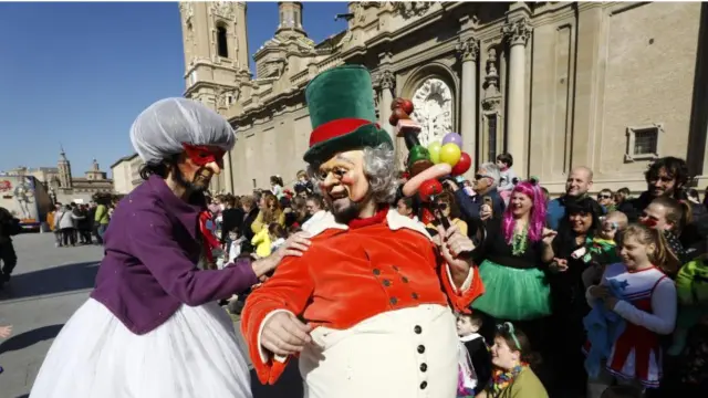 Imagen del desfile del Carnaval infantil en Zaragoza