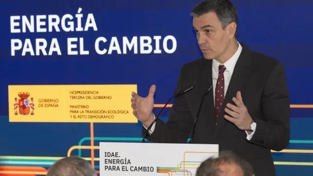 El presidente del Gobierno, Pedro Sánchez, en la inauguración de la feria Genera de energías renovables