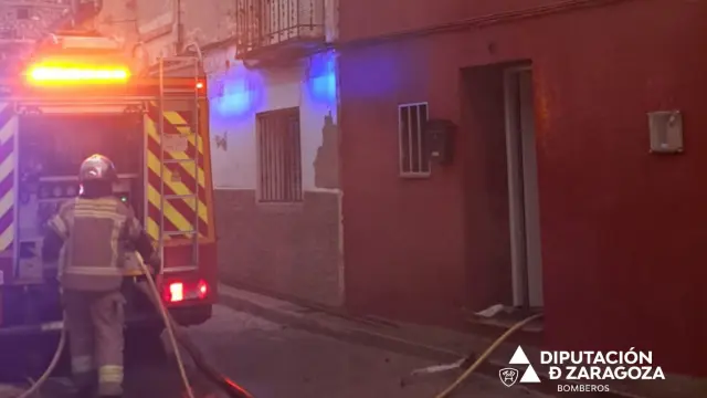 La vivienda incendiada en Bardallur, en la comarca de Valdejalón