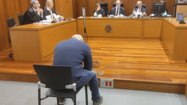 El acusado, durante el juicio celebrado en noviembre de 2023 en la Audiencia de Zaragoza.