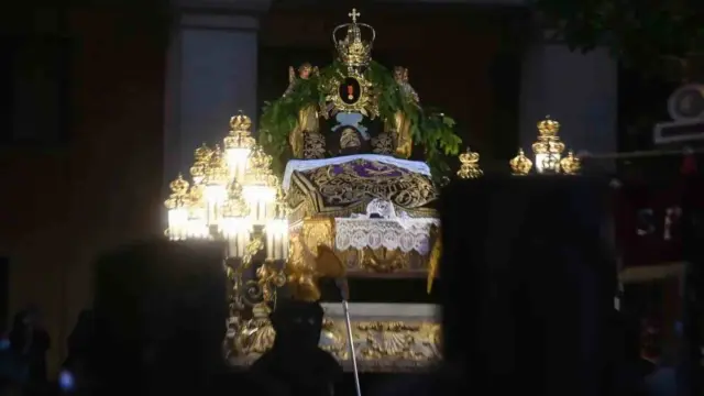Imagen del Cristo de la Cama en el Santo Entierro de la Semana Santa de Zaragoza