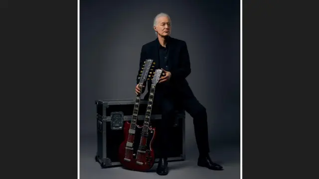 Jimmy Page, con la nueva edición de la ‘doble cuello’ de Gibson.