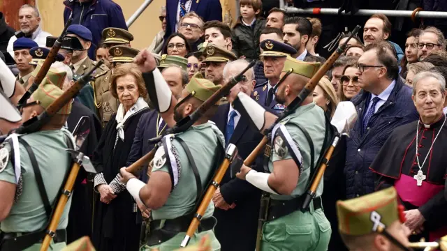 La reina Sofía, este Jueves Santo en Málaga.