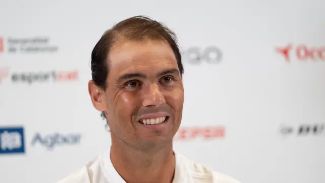 Rafa Nadal holds a press conference to explain his feelings about what will be his last God ATP 500 tournament. Rafa Nadal ofrece una rueda de prensa para explicar sus sensaciones en lo que ser su ltimo torneo de God ATP 500. in the pic: rafa nadal News Sports -Barcelona, Spain Monday,april 15, 2024 (Photo by Eric Renom/LaPresse)