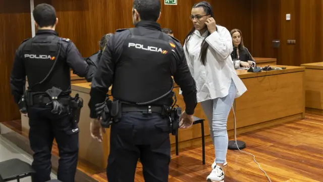 Natalia Chiguachi, tras conocer el veredicto que le declara culpable del homicidio de la avenida de Madrid.
