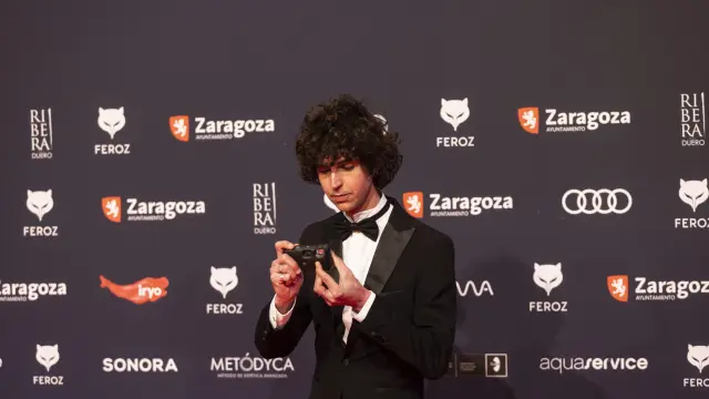 Jorge Fuembuena, en la gala de la X edición de los Premios Feroz, en el Auditorio de Zaragoza.