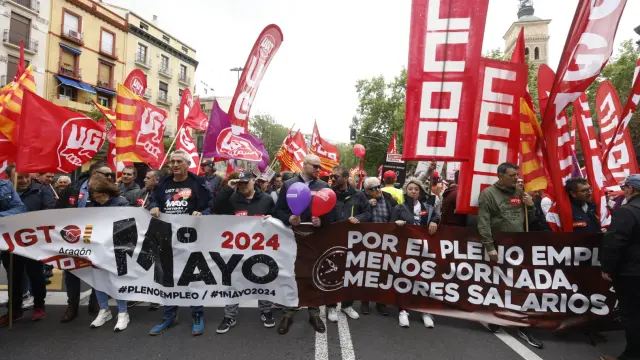 Día de los Trabajadores 2024: foto de la manifestación del 1 de mayo en Zaragoza