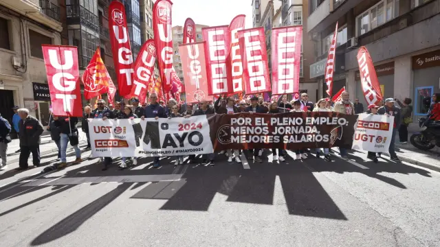 Día de los Trabajadores 2024: foto de la manifestación del 1 de mayo en Zaragoza