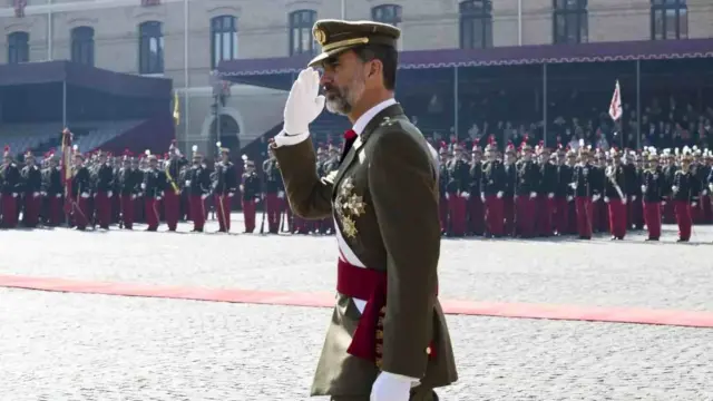 Imagen de archivo del Rey Felipe VI en la Academia General Militar (AGM) de Zaragoza