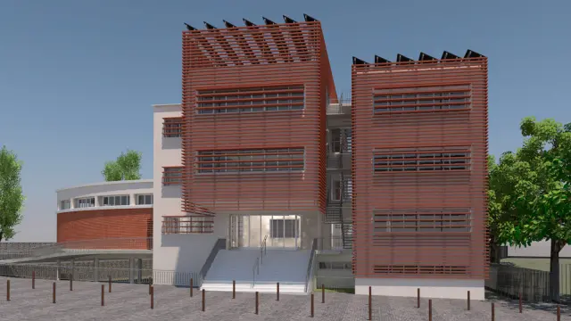 Recreación del proyecto de recuperación del colegio San José de Calasanz de Fraga.