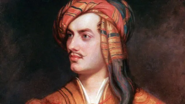Detalle de uno de los retratos del hombre satánico y romántico por excelencia de la lírica inglesa: Lord Byron.