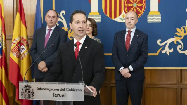 El subdelegado del Gobierno de España en Teruel, Enrique Gómez, en su toma de posesión.