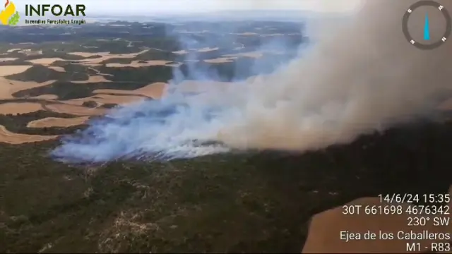 El fuego se ha declarado en el término municipal de Orés en una zona forestal y de cultivo de cereal.