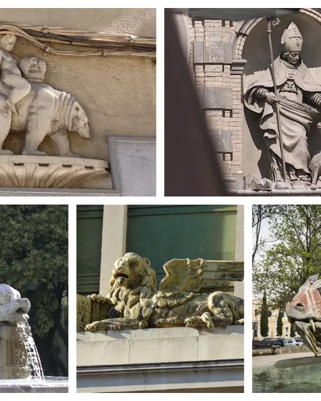 Algunos de los animales que se adivinan en las fachadas de Zaragoza.