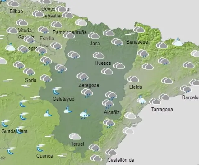Predicción del tiempo para el viernes en Aragón