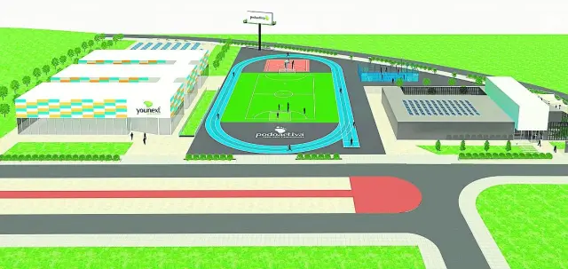 La imagen virtual recrea el complejo deportivo que construirá Podoactiva.
