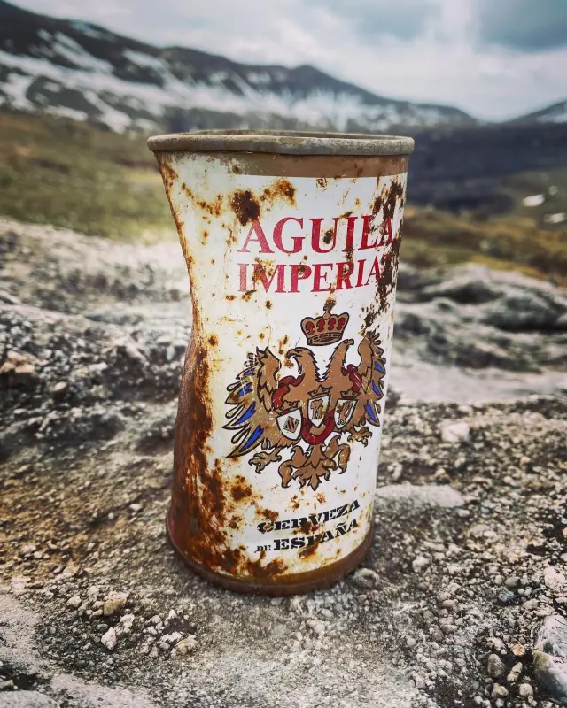 La lata de cerveza encontrada cerca de Góriz de hace 47 años.