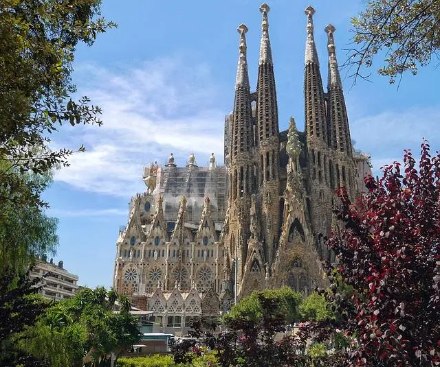 Vista general de la Sagrada Familia de Barcelona.