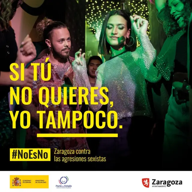 Una de las imágenes de la campaña contra las agresiones sexistas para las Fiestas del Pilar de 2023.
