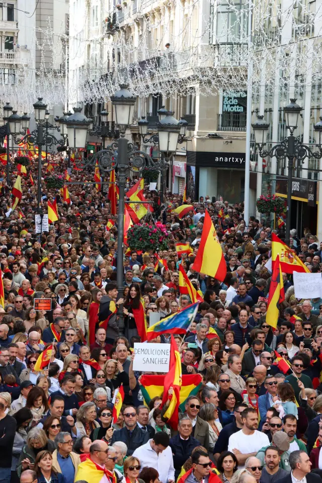 Manifestación en la calle Alfonso de Zaragoza contra la amnistía