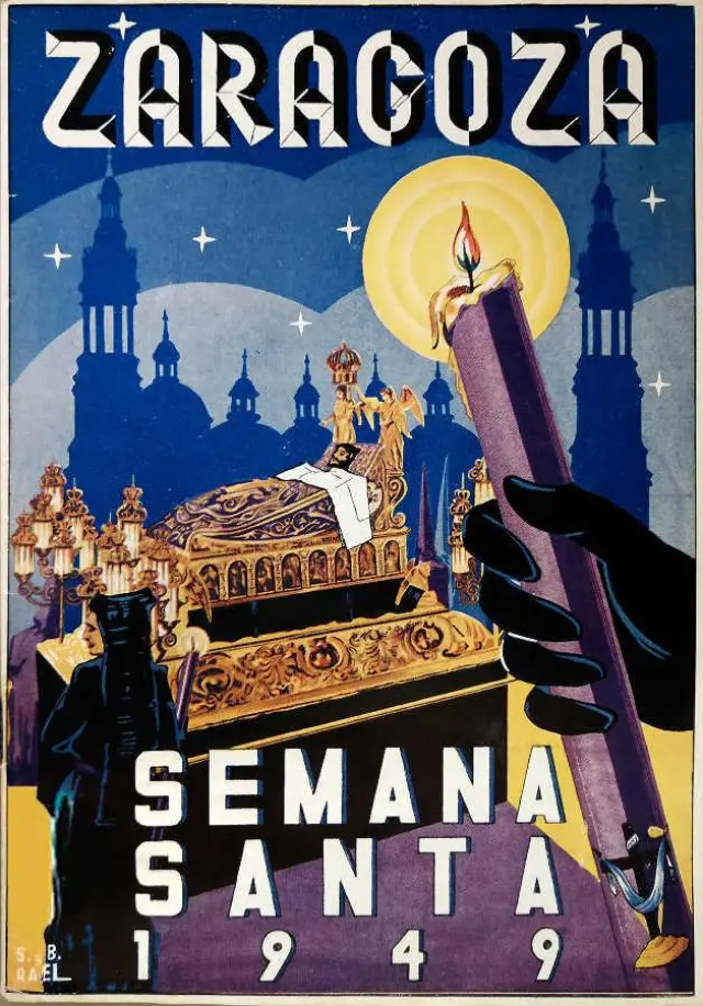 El primer cartel promocional de la Semana Santa de Zaragoza, de Ángel Rael.