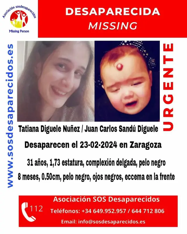 Desaparecida una madre y su bebé en Zaragoza.