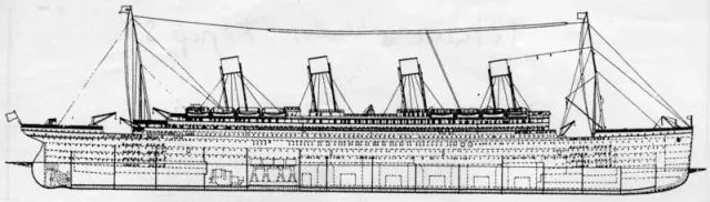 Dibujo esquema del Titanic