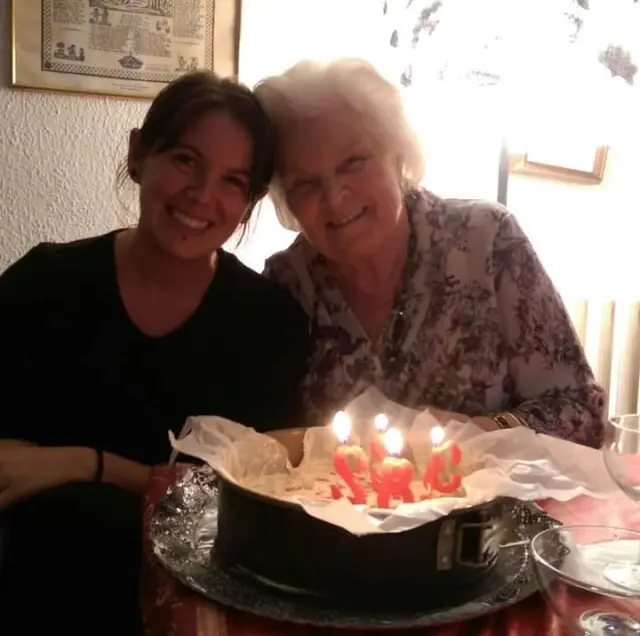 Berit d’Andrés con su abuela materna, Berit Nilsson (85)