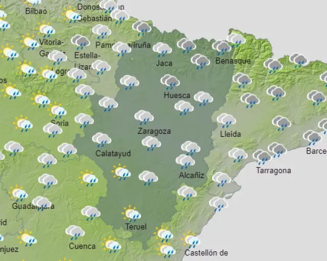 Predicción del tiempo para el sábado en Aragón