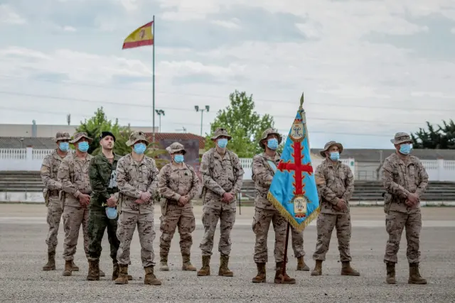 Militares de la Brigada Aragon preparados para ser desplegados en Mali, donde España amplía sus presencia frente al peligro del yihadismo.