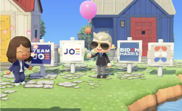 El avatar de Joe Biden hizo campaña virtual a la presidencia de Estados Unidos desde una isla diseñada por el Partido Demócrata.