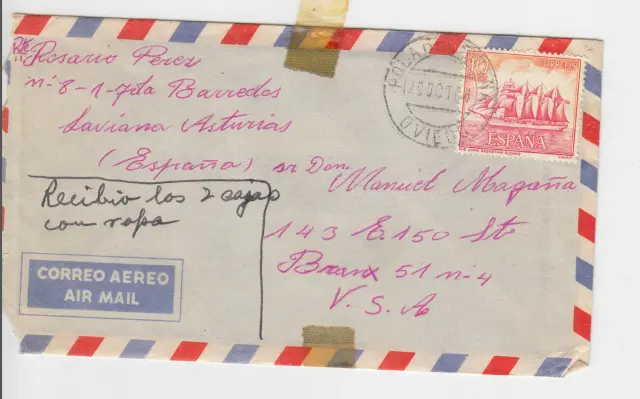 Carta de agradecimiento por la ayuda enviada a España por Manuel Magaña.