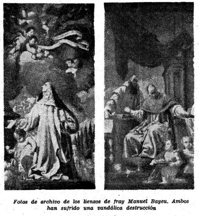 Cuadros de Bayeu que sustituyeron los de su cuñado, Francisco de Goya.