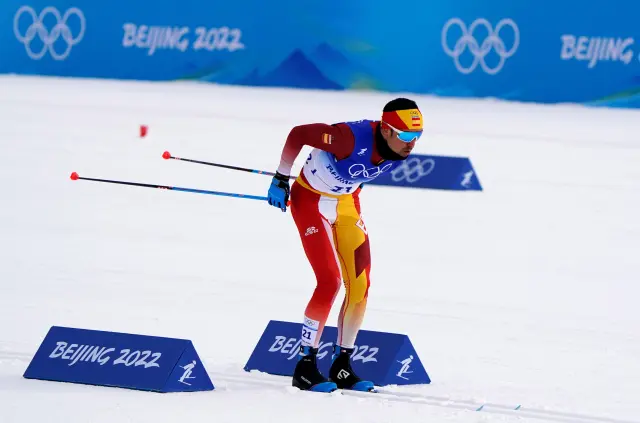 El esquiador de fondo Imanol Rojo, en acción en los Juegos de Pekín