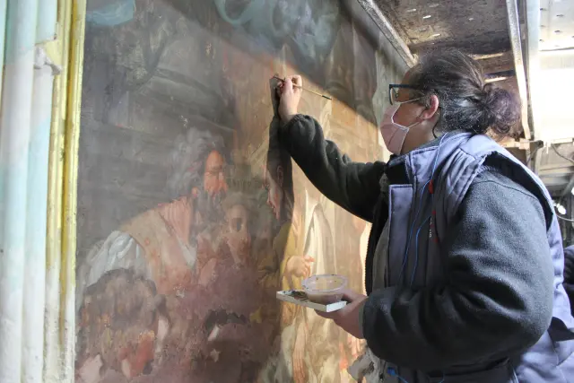 Restauración de las pinturas de la Cartuja de Nuestra Señora de las Fuentes de Sariñena.