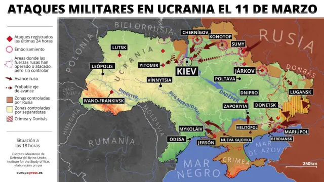 Ataques en Ucrania este viernes 11 de marzo