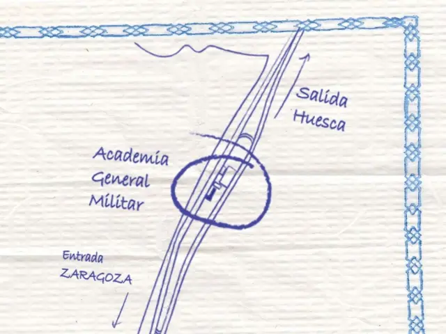 Localización de la antigua estación transformadora de la carretera de Huesca.
