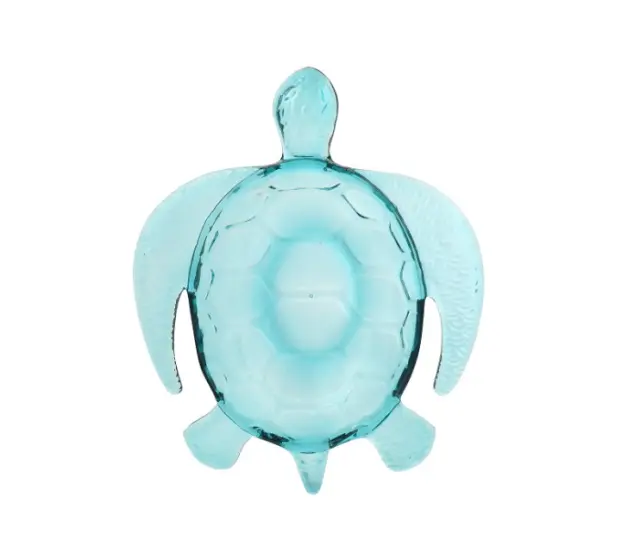 Fuente acrílica azul con diseño de tortuga