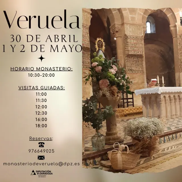 Cartel de actividades del Monasterio de Veruela para el puente de mayo.