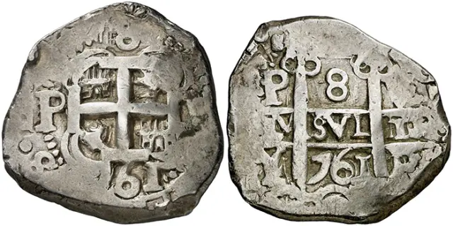 Monedas de 8 reales de la ceca de Potosí