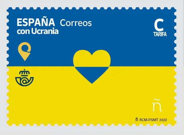 El sello de Correos 'España con Ucrania'.
